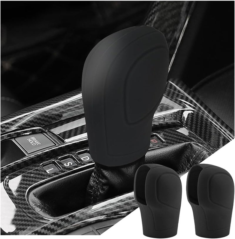 zipelo غطاء عصا تغيير السرعة للسيارة - عبوة 2، واقي عصا تغيير السرعة المضاد للانزلاق، غطاء مريح من السيليكون لفرامل اليد للرجال والنساء، ملحقات داخلية عالمية للسيارات - Image 1